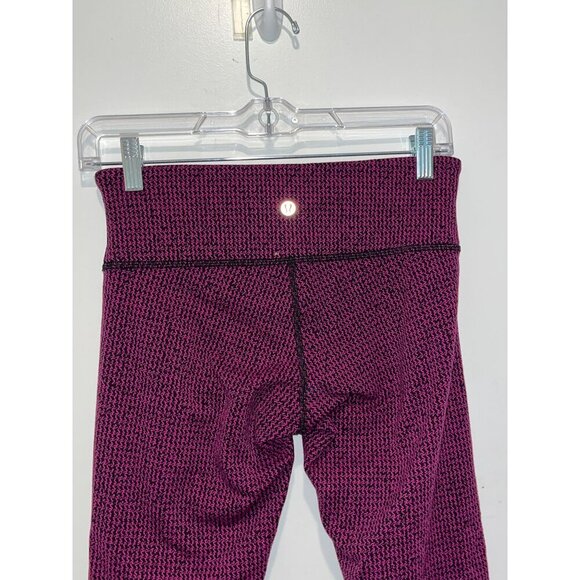 Lululemon Wunder Under Crop III Shatter Weave Dust Coral Plum Size 6 - Picture 6 of 10